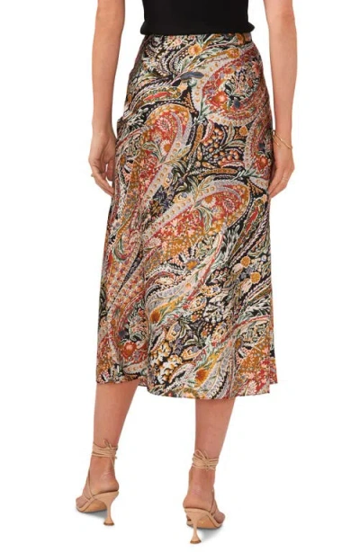 1.state Hammered Satin Midi Skirt