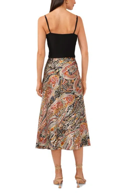 1.state Hammered Satin Midi Skirt