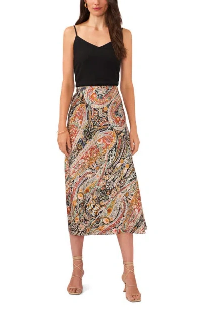 1.state Hammered Satin Midi Skirt