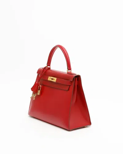 Pre-owned Hermes Hermès Kelly Box 28 Sellier Bag In Red