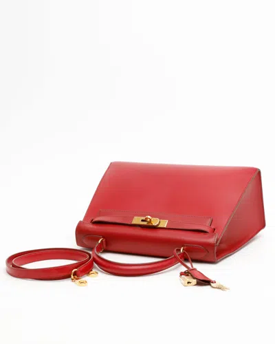 Pre-owned Hermes Hermès Kelly Box 28 Sellier Bag In Red