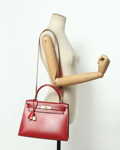 Pre-owned Hermes Hermès Kelly Box 28 Sellier Bag In Red