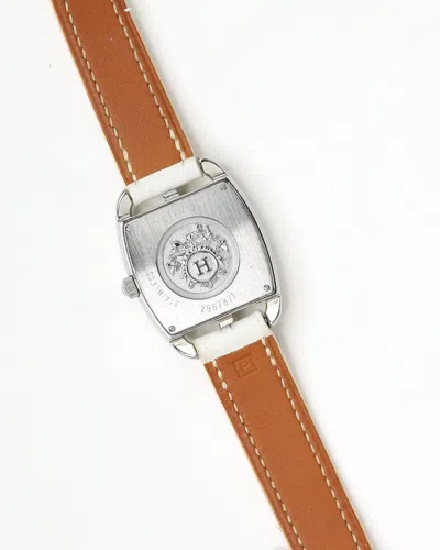 Pre-owned Hermes Hermès Cape Cod Tonneau 27mm Ref Ct1.210 Watch In White