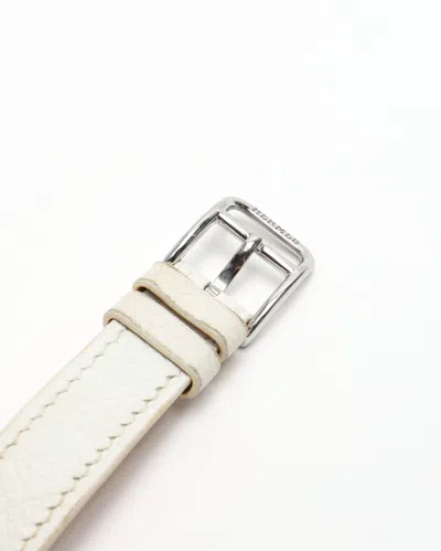 Pre-owned Hermes Hermès Cape Cod Tonneau 27mm Ref Ct1.210 Watch In White