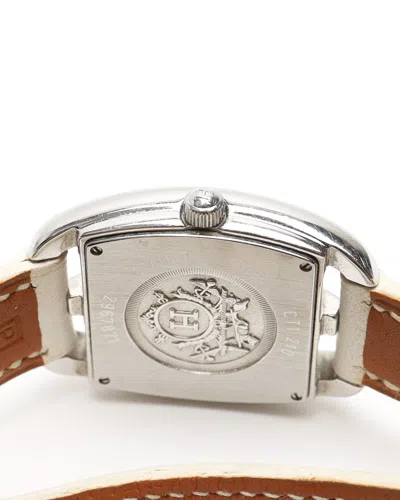 Pre-owned Hermes Hermès Cape Cod Tonneau 27mm Ref Ct1.210 Watch In White