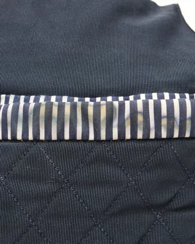 Pre-owned Chanel Striped Rialto Tote Bag In Blue