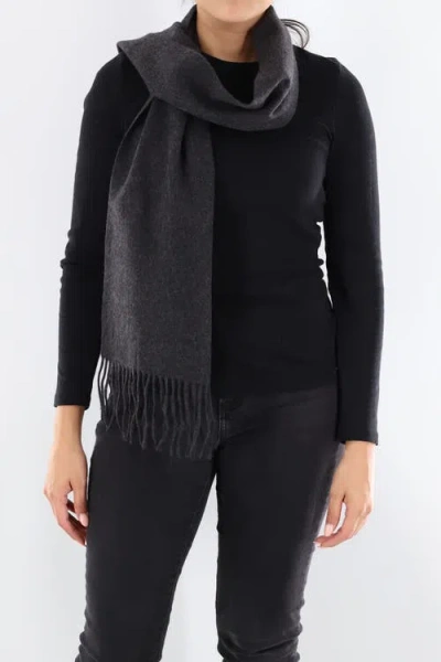 La Fiorentina Solid Scarf With Fringe Border