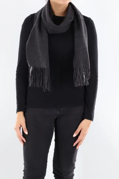 La Fiorentina Solid Scarf With Fringe Border