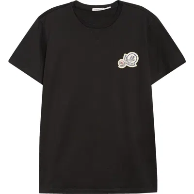 Moncler Logo Patch T-shirt In Black