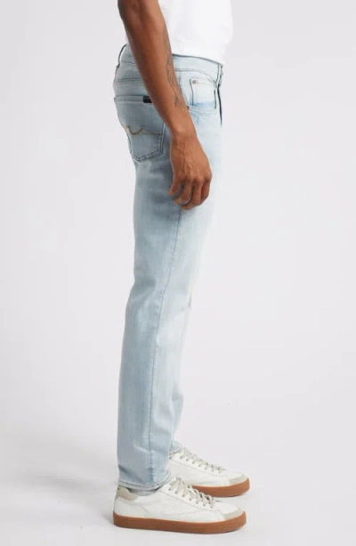 7 For All Mankind Slimmy Tapered Stretch Cotton Jeans In Blue
