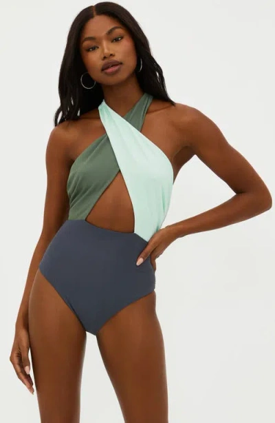 Beach Riot Jessica Cutout Colorblock One-piece Swimsuit