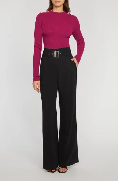 Elie Tahari The Diana Belted High Waist Flare Pants