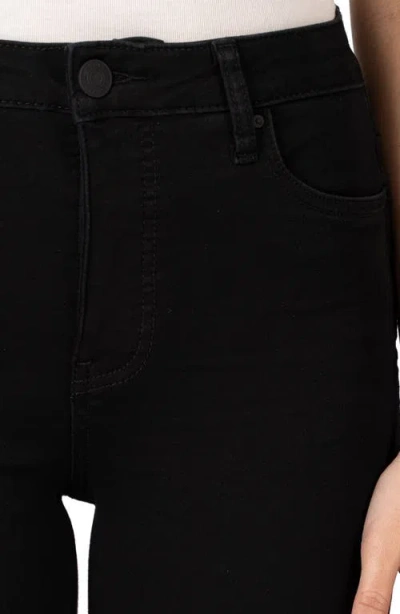 Kut From The Kloth Donna High Waist Fray Hem Ankle Skinny Jeans In Black