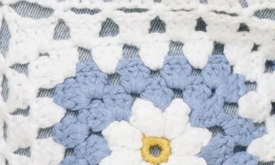 Avec Les Filles Crochet Denim Cutoff Shorts