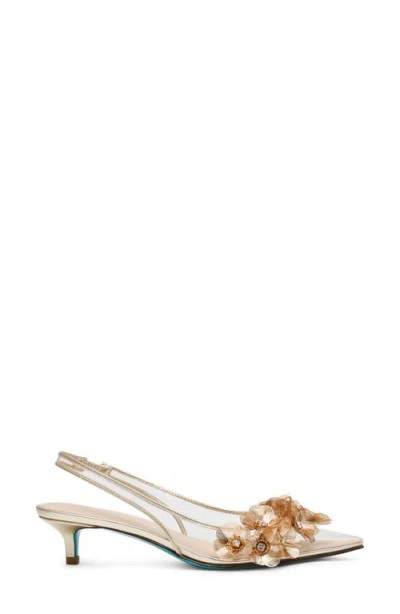 Betsey Johnson Robin Slingback Pointed Toe Kitten Heel Pump