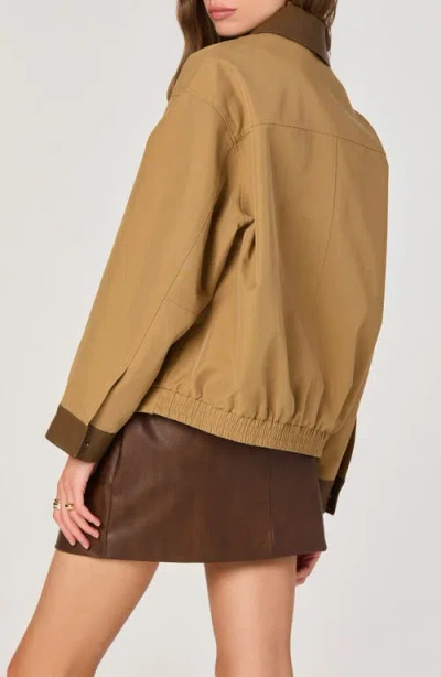 Astr The Label Contrast Collar Jacket In Brown