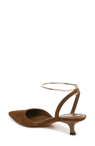 Vince Suede Ankle-chain Slingback Pumps