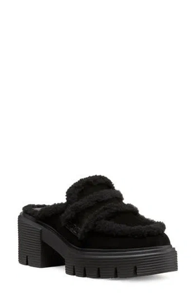 Stuart Weitzman Lennox Genuine Shearling Trim Platform Loafer