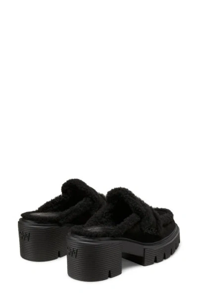 Stuart Weitzman Lennox Genuine Shearling Trim Platform Loafer