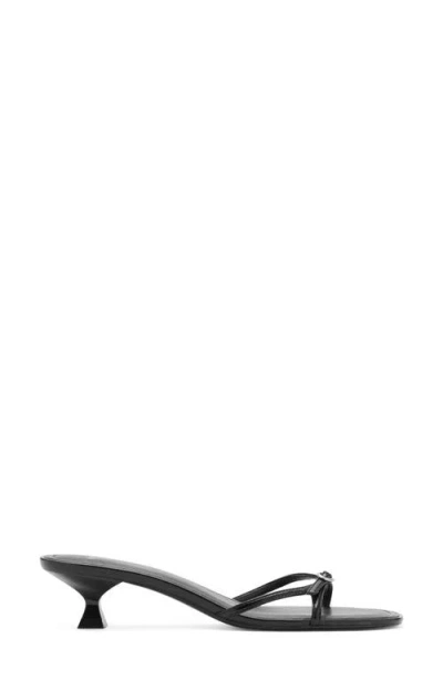 Mango Buckle Detail Kitten Heel Slide Sandal