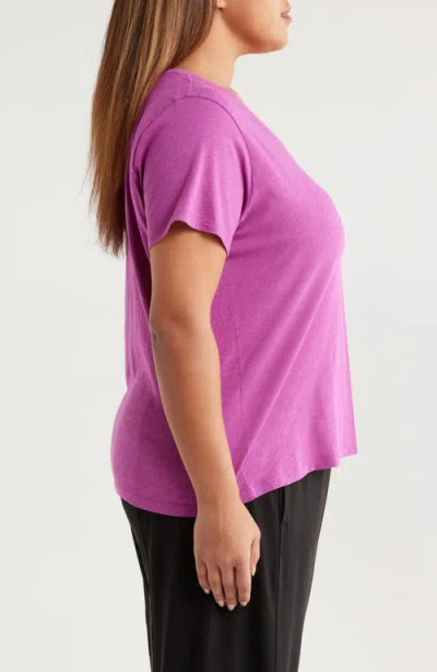 Eileen Fisher Easy V-neck Organic Cotton T-shirt In Purple
