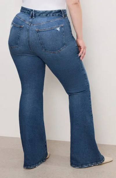 Good American Good Legs High Waist Ripped Flare Leg Jeans