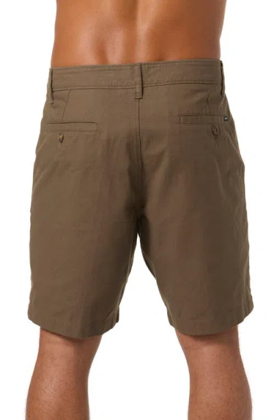 O'neill Jay Flat Front Stretch Cotton Chino Shorts In Brown
