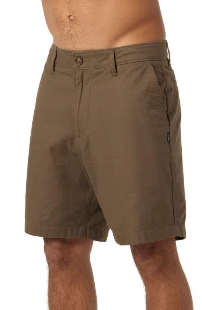 O'neill Jay Flat Front Stretch Cotton Chino Shorts In Brown
