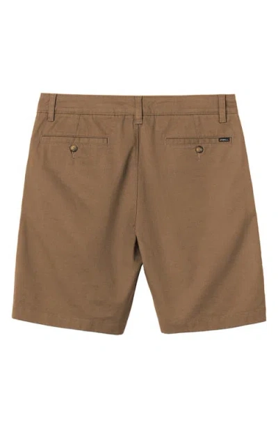 O'neill Jay Flat Front Stretch Cotton Chino Shorts In Brown