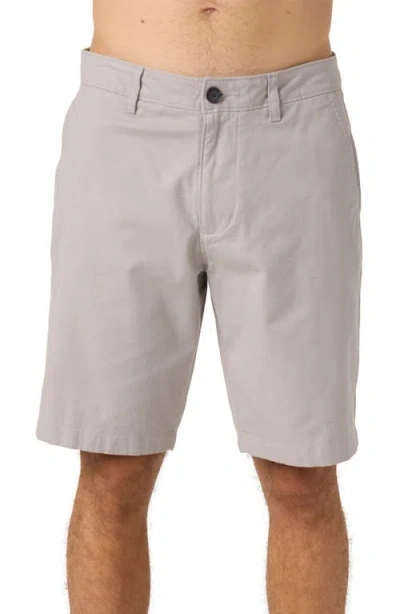 O'neill Jay Flat Front Stretch Cotton Chino Shorts In Gray