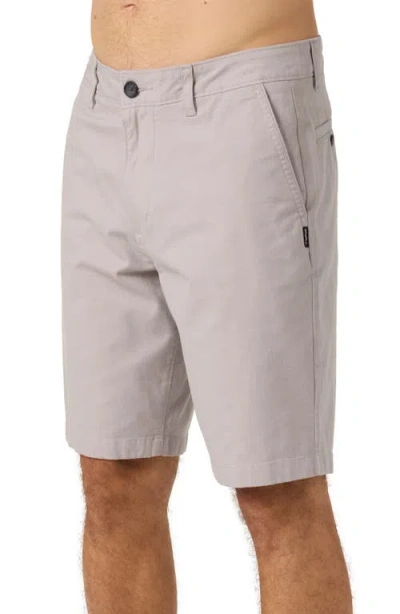 O'neill Jay Flat Front Stretch Cotton Chino Shorts In Gray