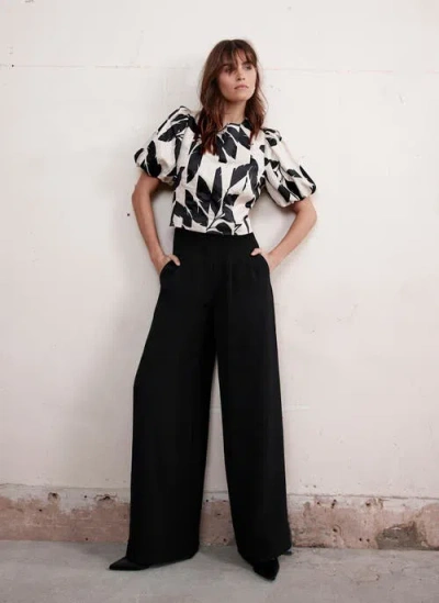 Mint Velvet Neutral Palm Print Top In White