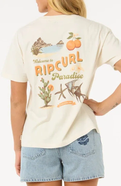 Rip Curl Cala Vadella Relaxed Cotton Graphic T-shirt In Neutral