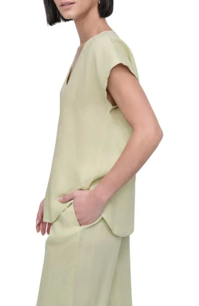 Dkny V-neck Linen Top