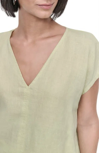 Dkny V-neck Linen Top
