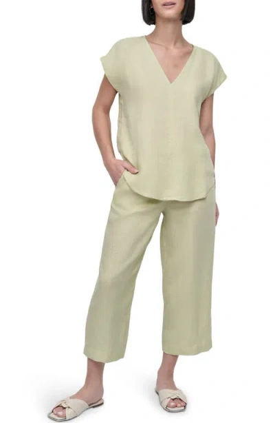 Dkny V-neck Linen Top