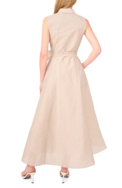 Ted Baker Stripe Sleeveless Midi Shirtdress In Neutral