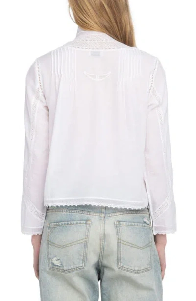 Zadig & Voltaire Tano Tomboy Lace Crop Shirt In White