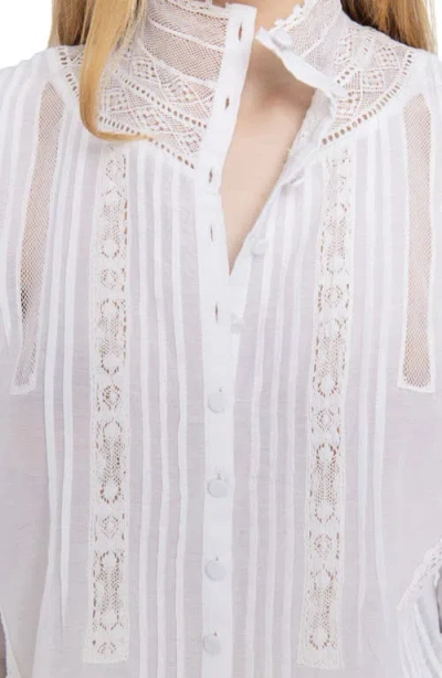 Zadig & Voltaire Tano Tomboy Lace Crop Shirt In White
