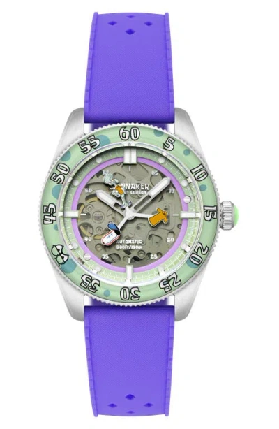 Spinnaker X Spongebob Squarepants Croft Midsize Automatic Rubber Strap Watch, 40mm