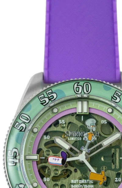Spinnaker X Spongebob Squarepants Croft Midsize Automatic Rubber Strap Watch, 40mm