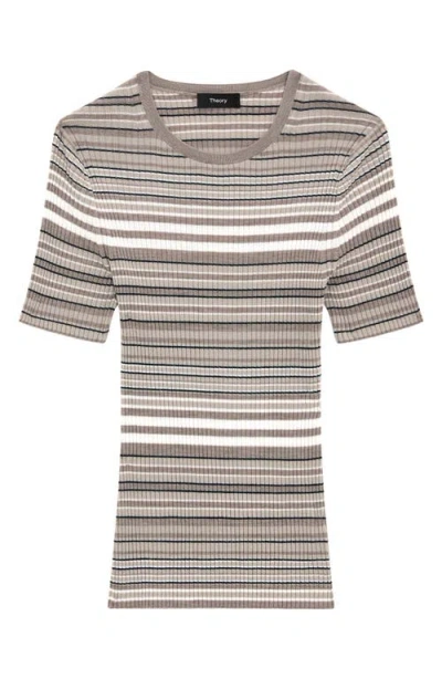 Theory Stripe Merino Wool Rib T-shirt