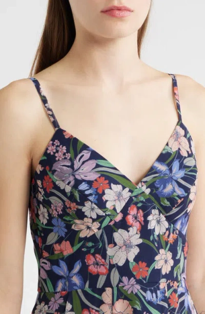 Hutch Floral Print Godet Sleeveless Gown In Multi