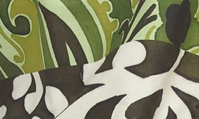 Fifteen Twenty Puff Sleeve Mix Print Top In Green