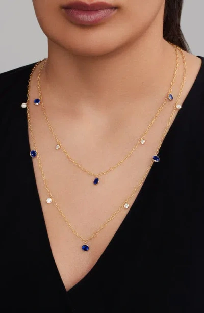 Mindi Mond Ceylon Sapphire & Diamond Tinsel Necklace