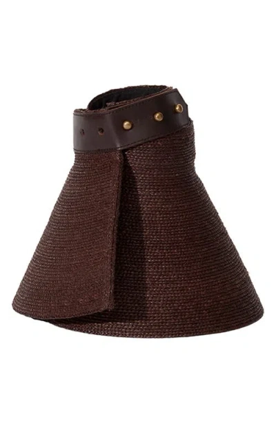 Janessa Leone Janessa Leoné Birdie Packable Wide Brim Straw Visor
