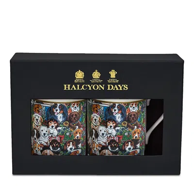 Halcyon Days Dogs Leave Pawprints Mugs, Set Of 2 In Multi