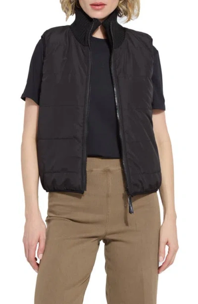 Lyssé Lysse Prudence Reversible Puffer Sweater Vest In Black