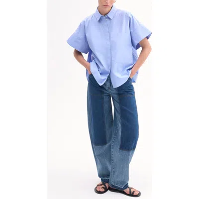 Co Boxy Short Sleeve Shirt In Blue