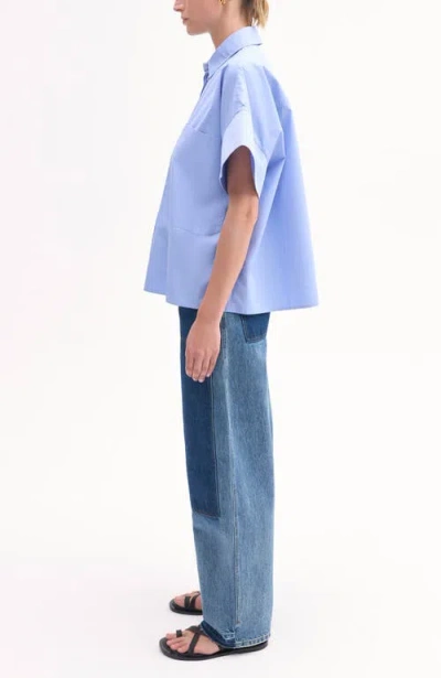 Co Boxy Short Sleeve Shirt In Blue